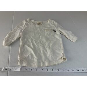 Matilda Jane Girls Toddler Sz 2 Top Long Gather Sleeve Zipper Pocket Cream Ivory